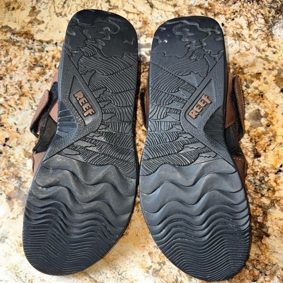 Reef Brazil Men’s Brown Black Leather Sandals Outdoor Sport Hiking Vintage - Picture 6 of 11